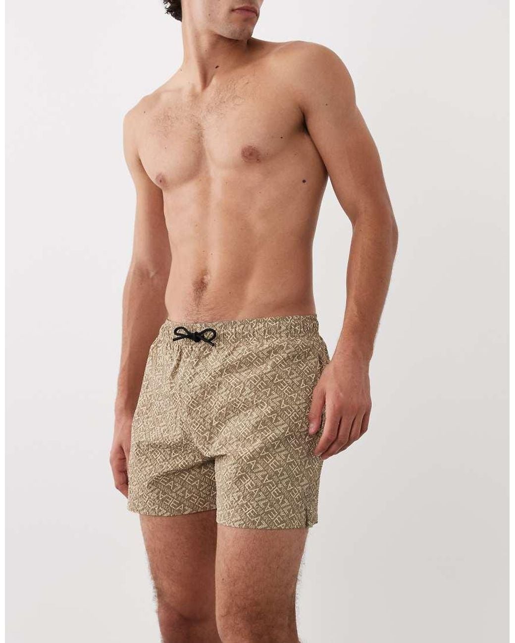 EA7 Natural Armani Logo Swim Shorts for men