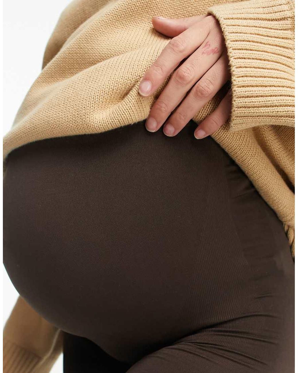 Mama.licious Brown Mamalicious Maternity Seamless leggings