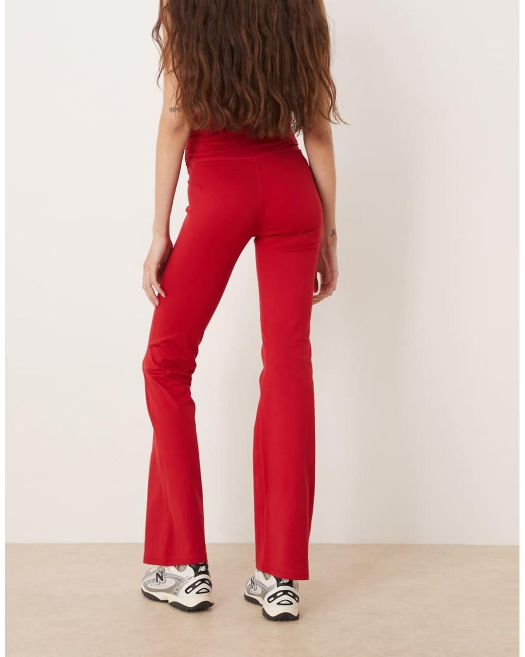 Hollister Red Gilly Hicks V Waist Flare Trousers Co-ord