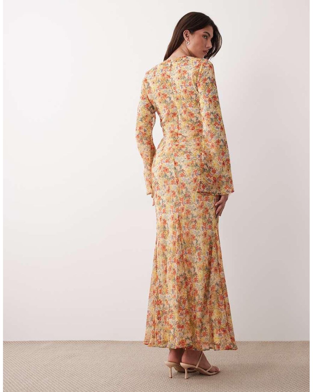 ASOS Natural Flare Sleeve Maxi Dress