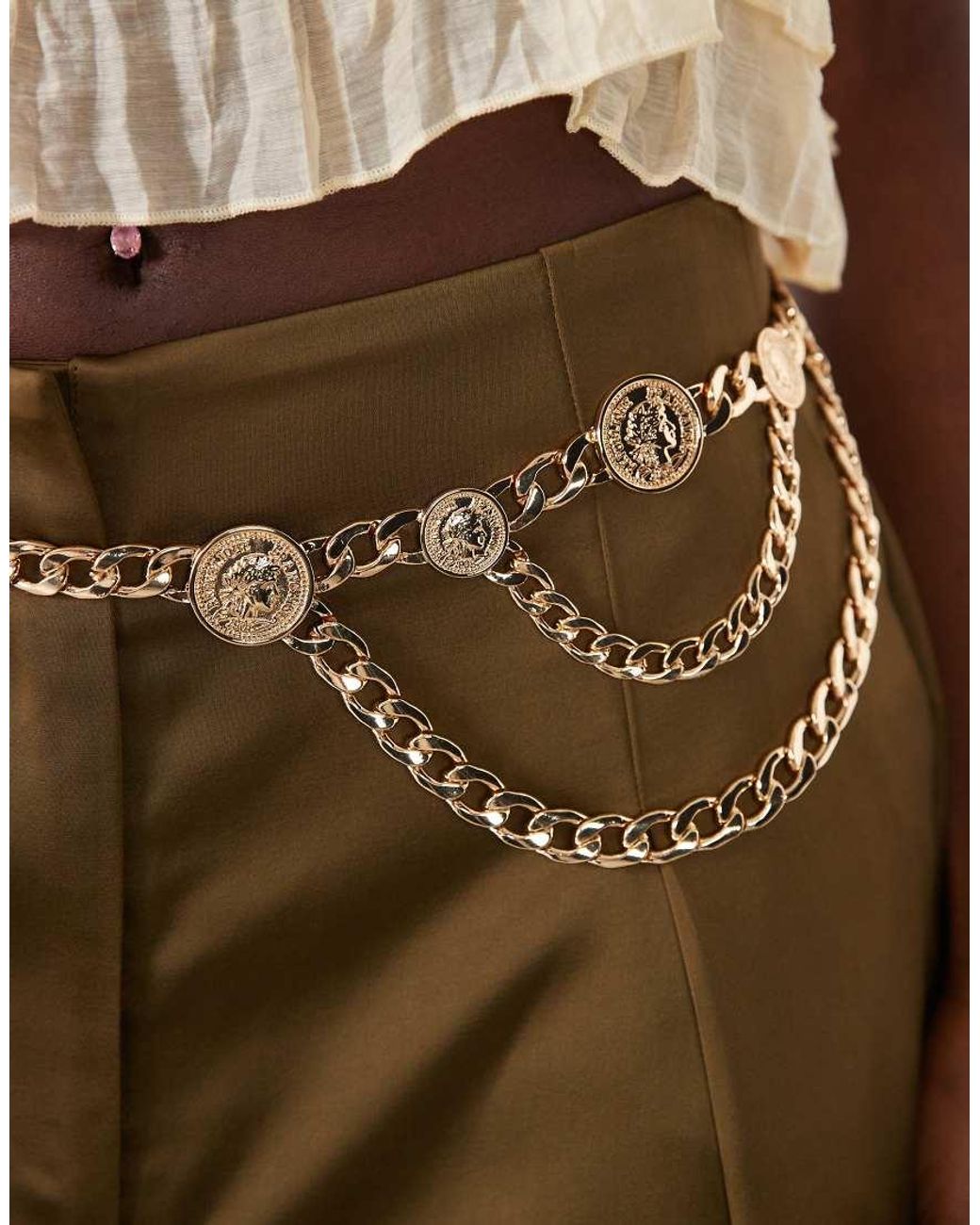 ASOS Natural Chunky Chain Coin Belt