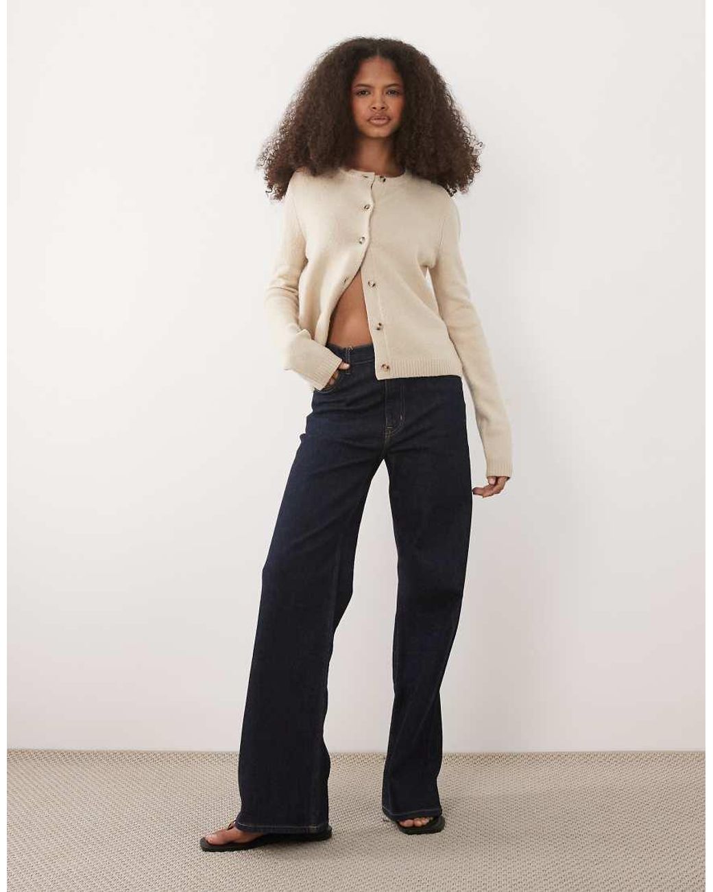 Threadbare Natural Crew Neck Cardigan