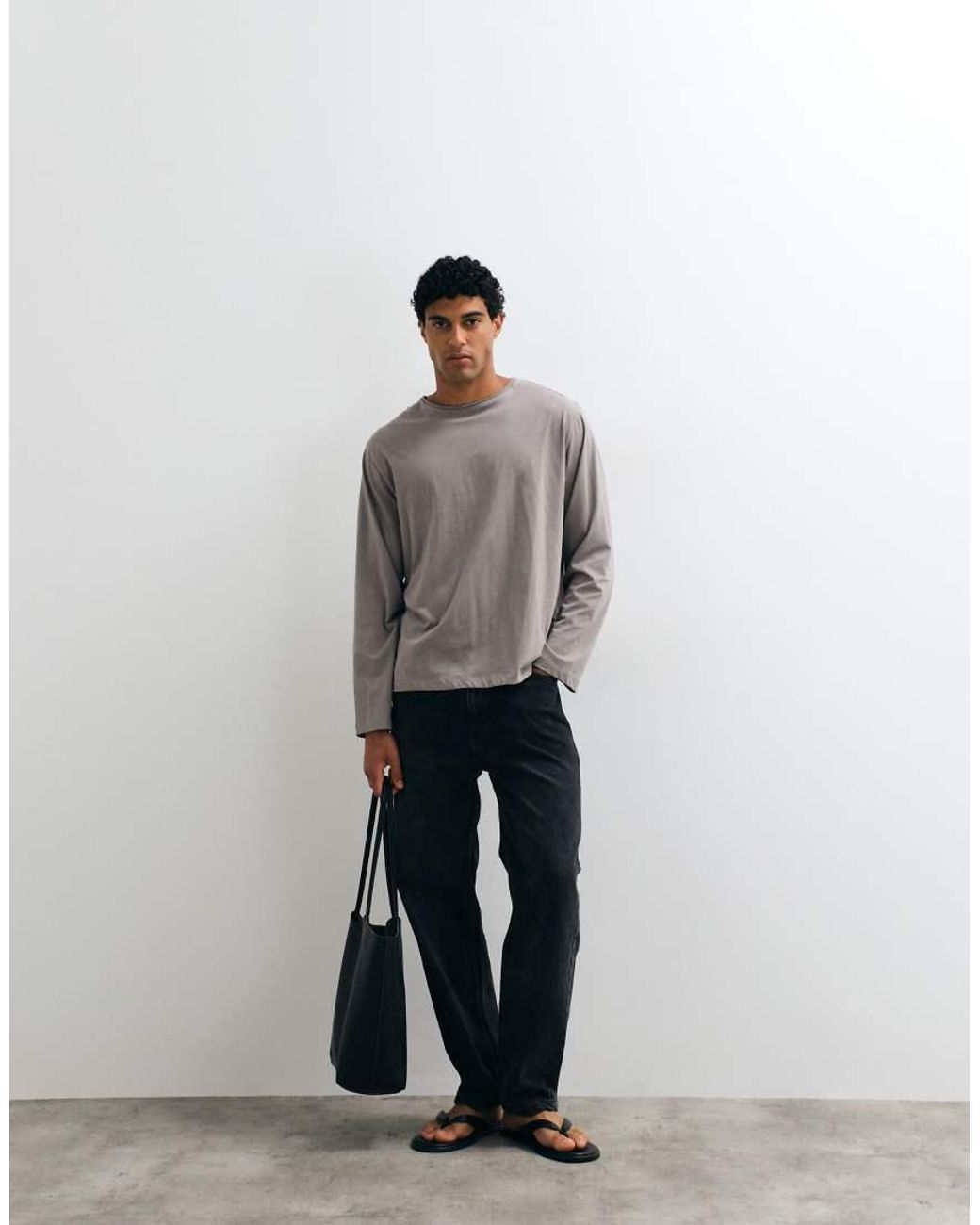 ARKET Gray Oversized Long Sleeve T-shirt for men
