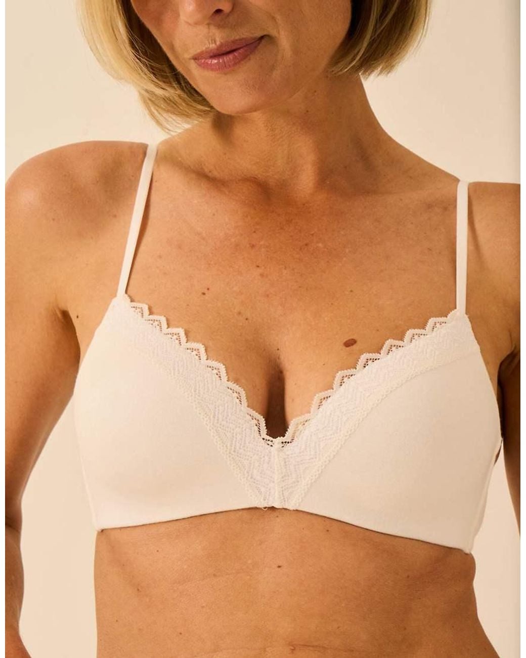 Stripe & Stare Brown Zigzag Lace Demi Bra