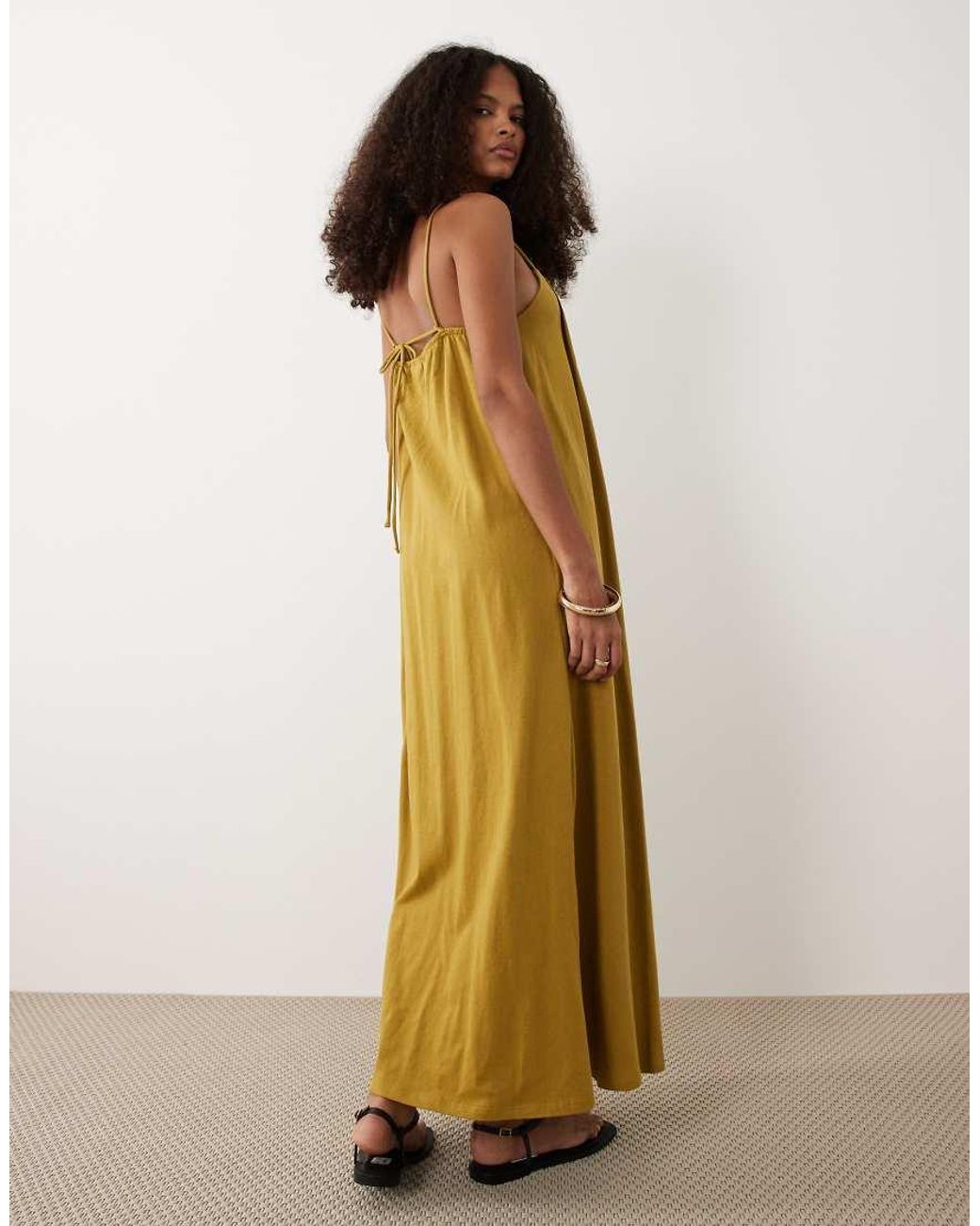 ASOS Green Pleated Trapeze Dress
