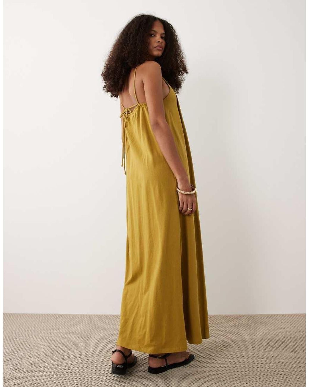 ASOS Green Pleated Trapeze Dress