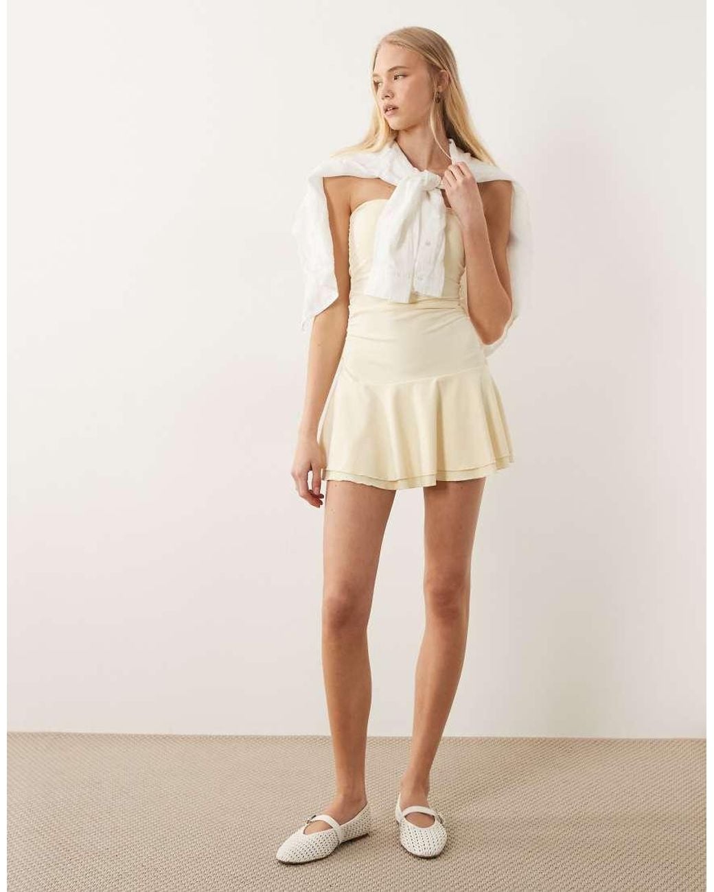 Cotton On Natural Hold Me Tube Mini Dress