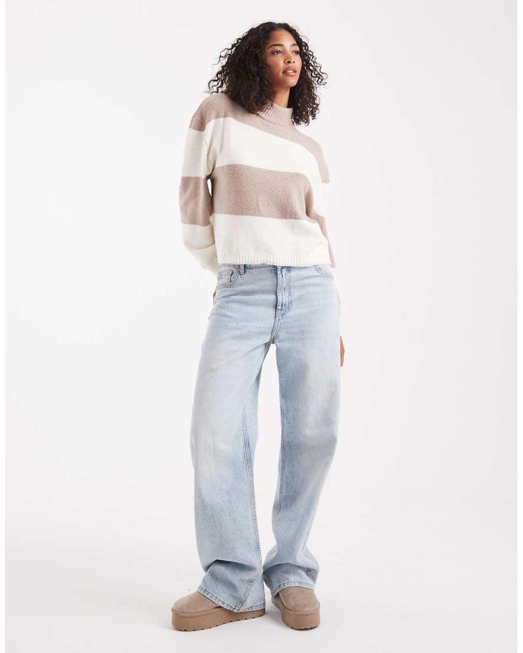 Brave Soul White High Neck Knitted Jumper