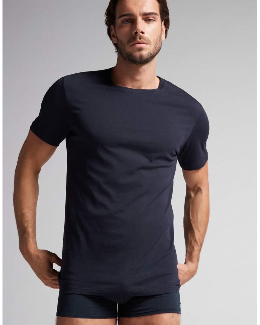 Intimissimi Blue Superior Cotton T-Shirt for men