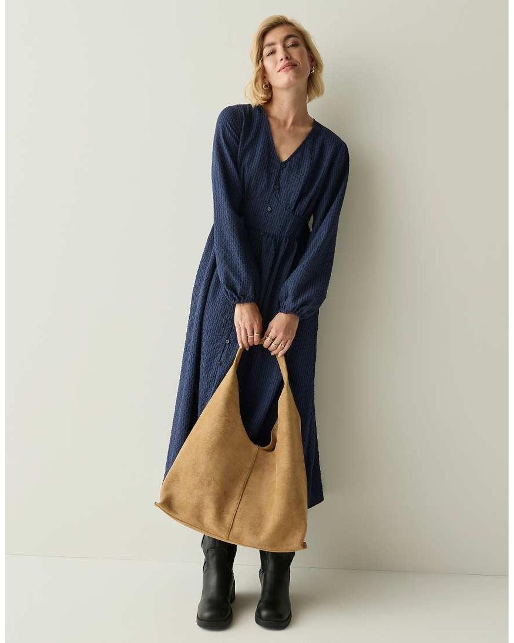 Regatta Blue Suede Style Shoulder Bag