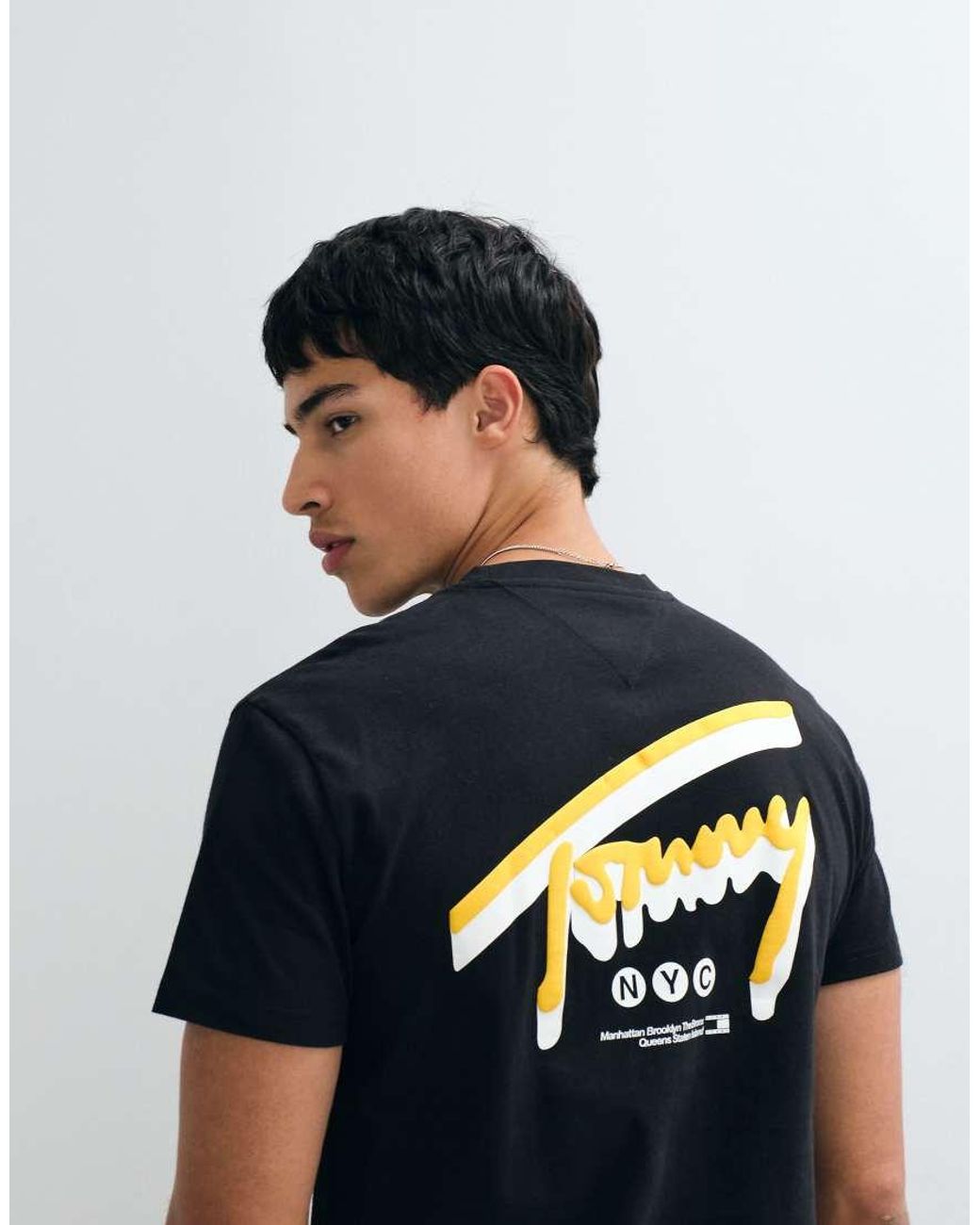 Tommy Hilfiger Blue Signature Logo Back Graphic T-shirt for men