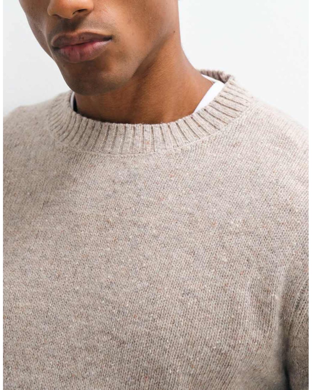 SELECTED Natural Wool Blend Knit Sweater for men