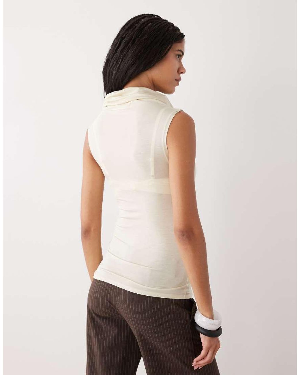 Weekday Natural Funnel Neck Slim Fit Top