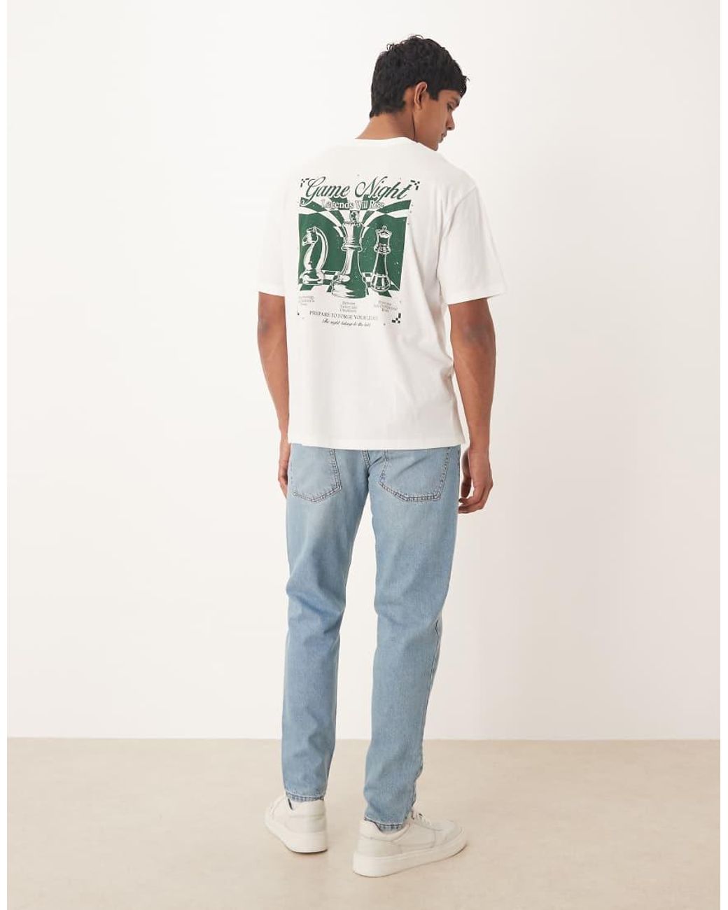 ASOS Green Relaxed T-shirt With Chess Graphic for men