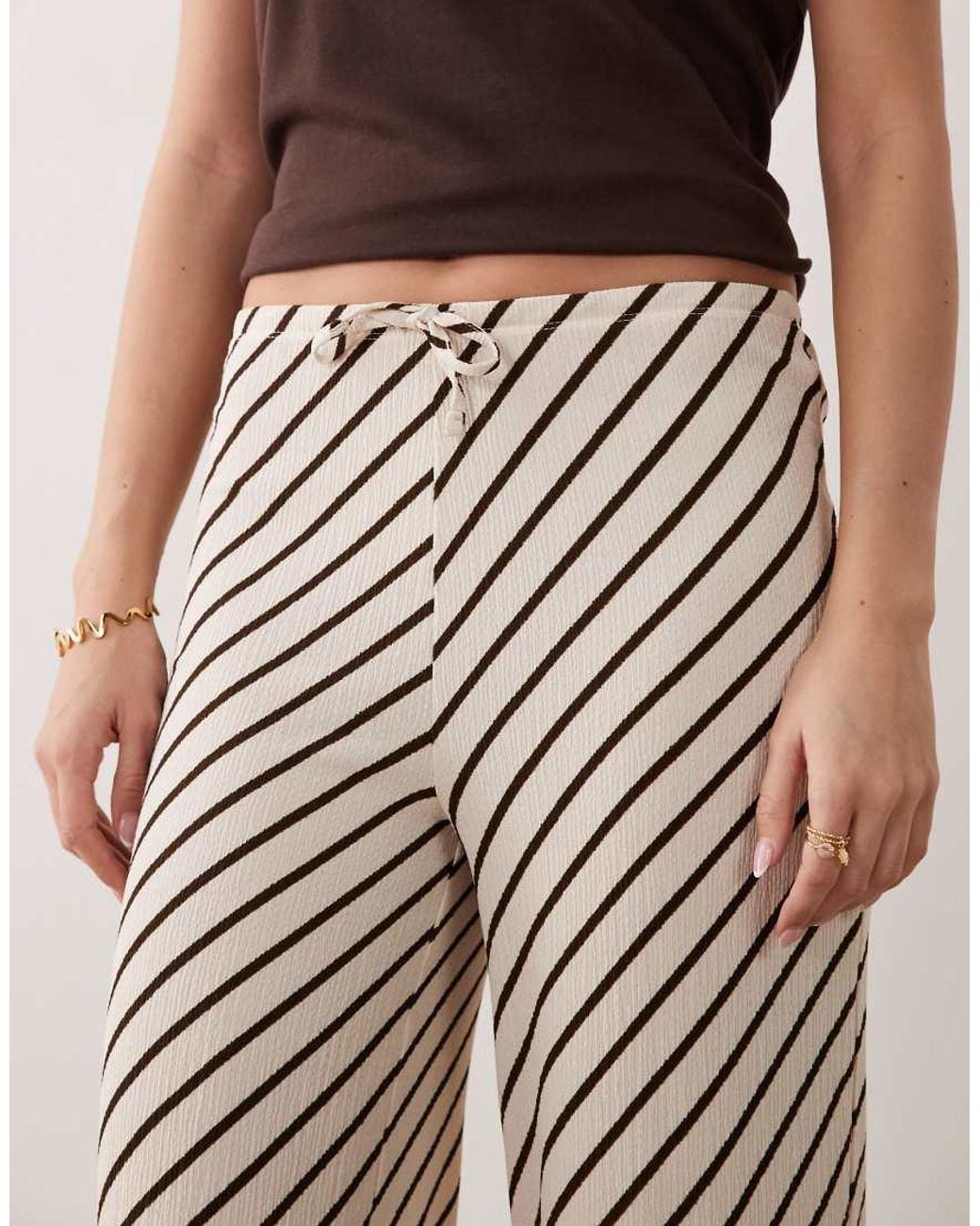 New Look White Crinkle Wide Leg Trouser