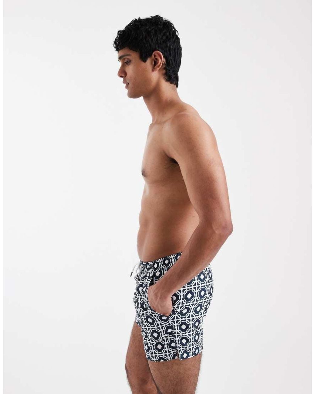 Aray Gray Geo Print Swimshort for men