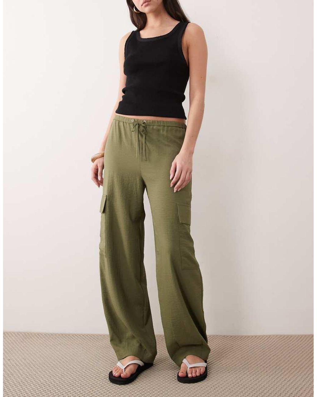 Miss Selfridge Green Tailored Fluid Cargo Pants