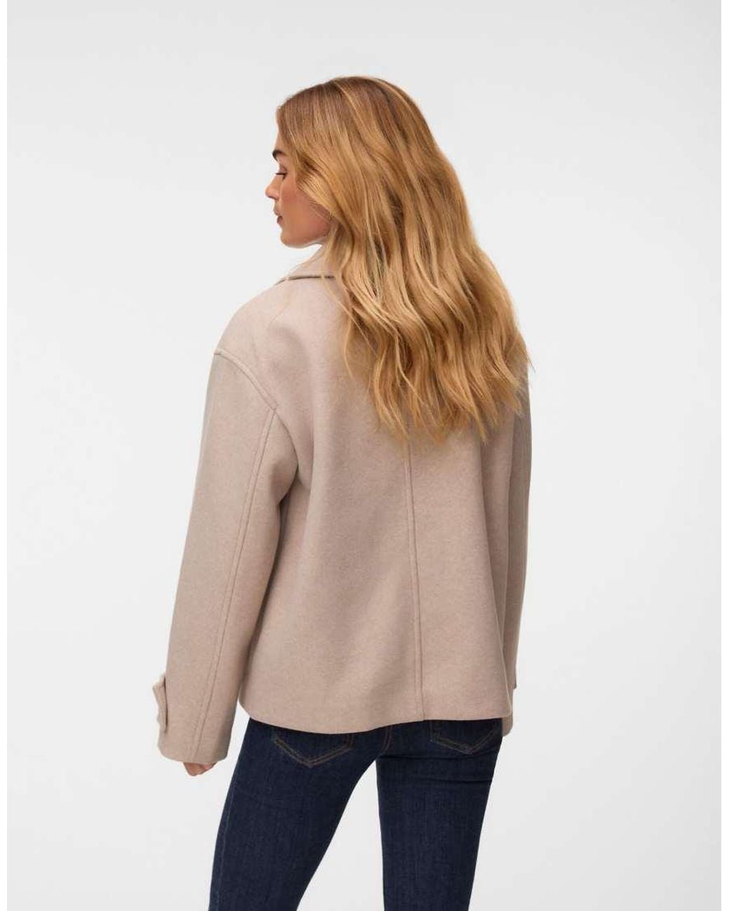 Vero Moda Natural Karla Double Breasted Parka