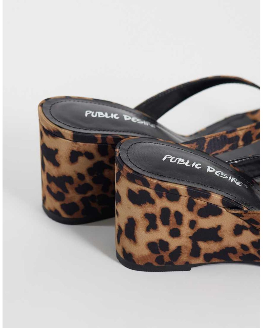 Public Desire Brown Luisa Wedge Sandals