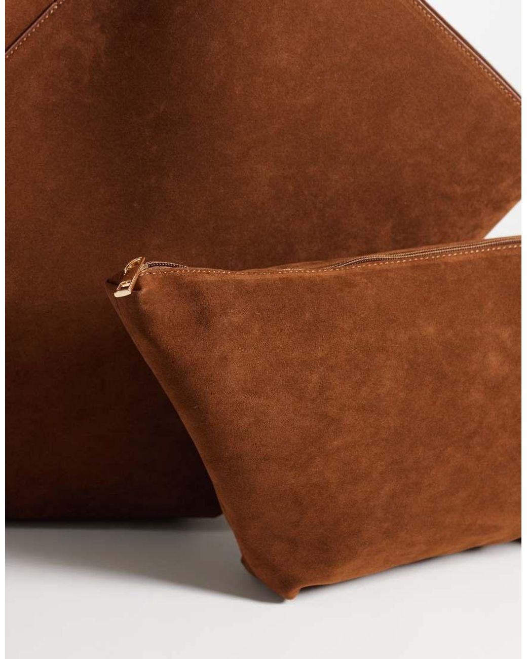 ASOS Brown Faux Suede Vase Tote Bag
