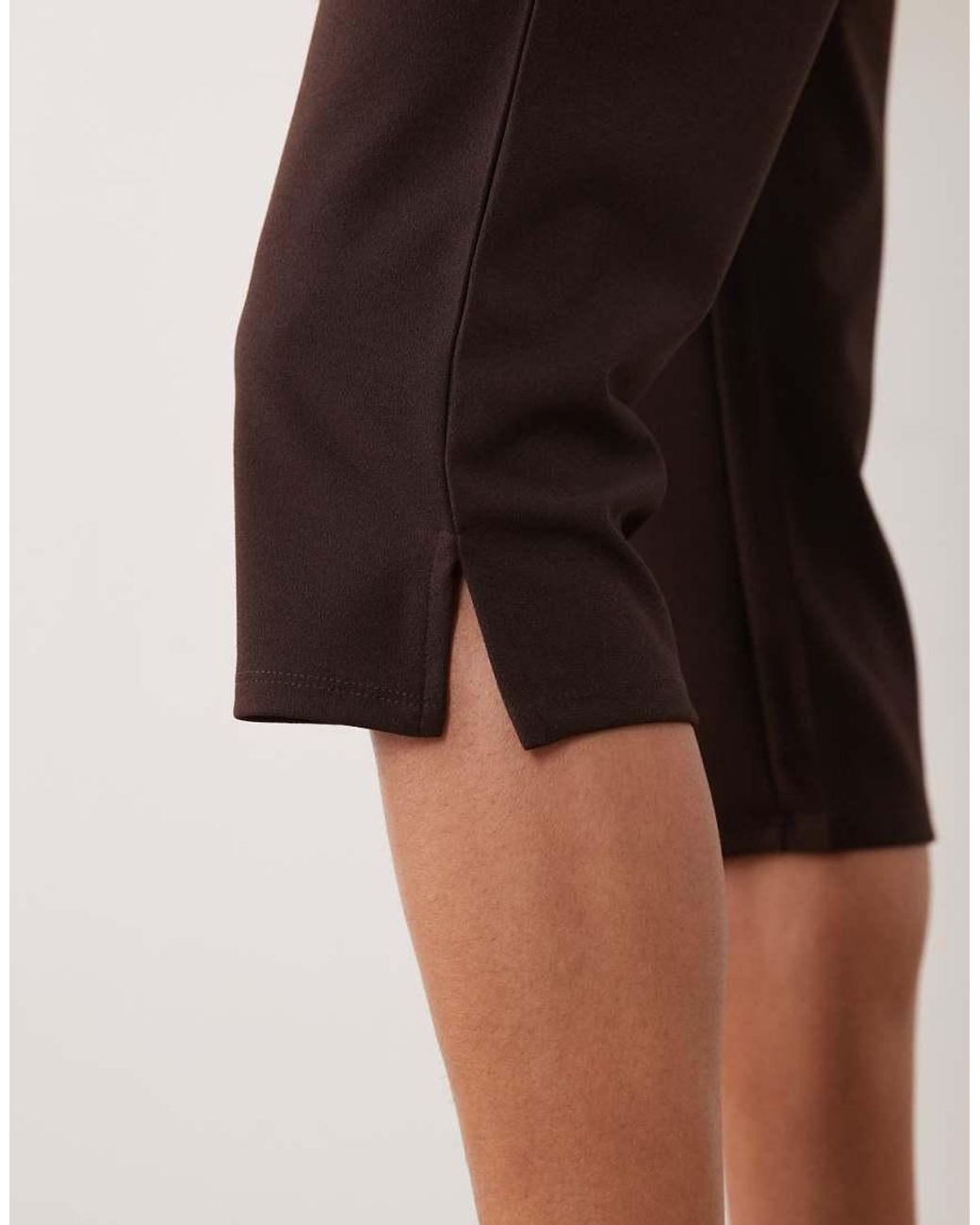 ASOS Brown Capri Pants With Side Split