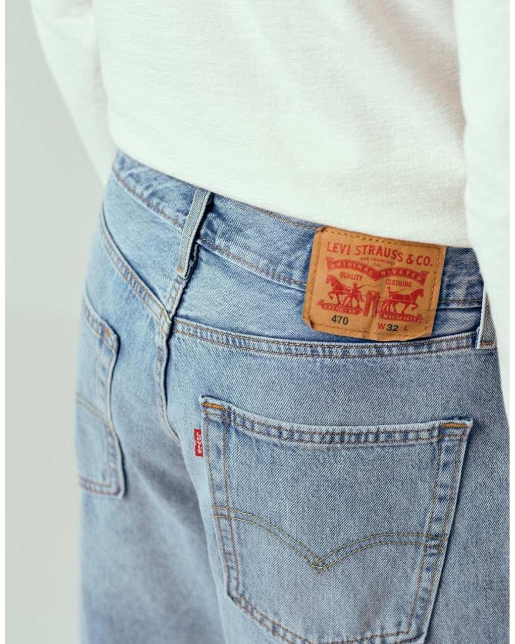 Levi's Blue 470 baggy Denim Shorts for men