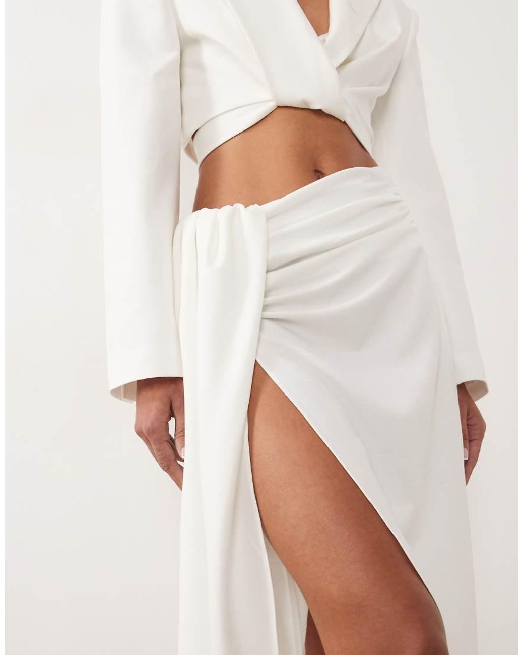 ASOS Natural Asos X The Sourced Collection Draped Maxi Skirt