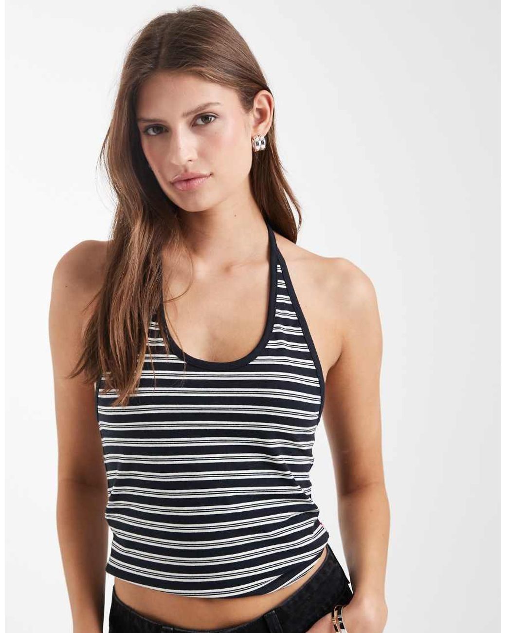 Levi's Blue Ella Striped Halter Neck Top