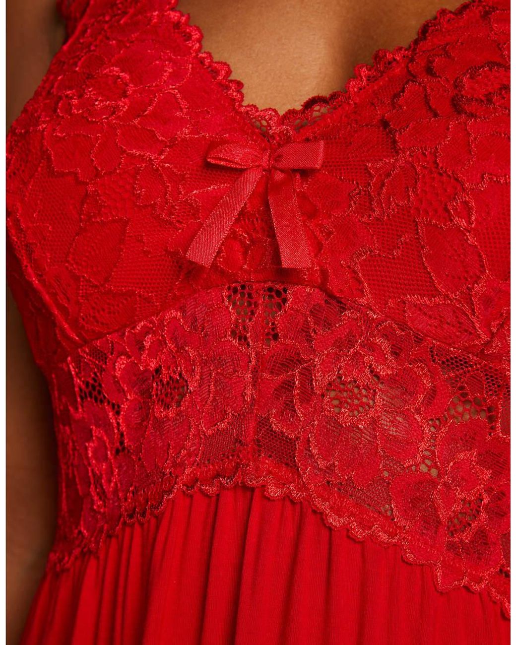 Hunkemöller Red Valentine Nora Lace Slip Dress