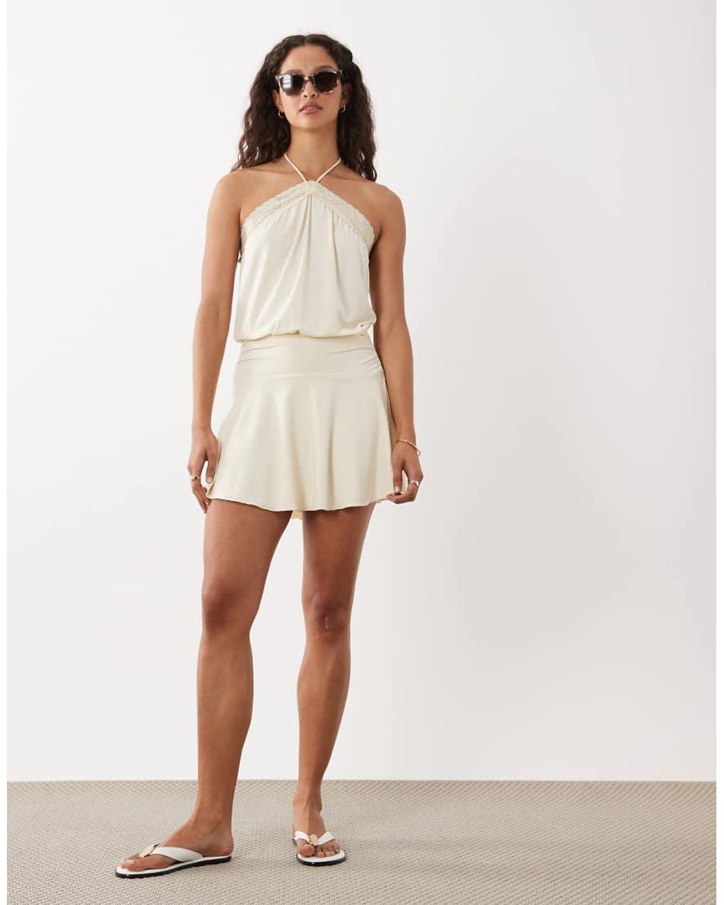 Cotton On White Chloe Halter Mini Dress