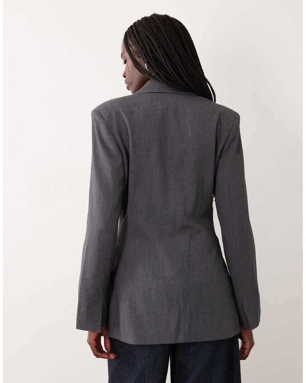 Jdy Gray Fitted Tailored Blazer Set
