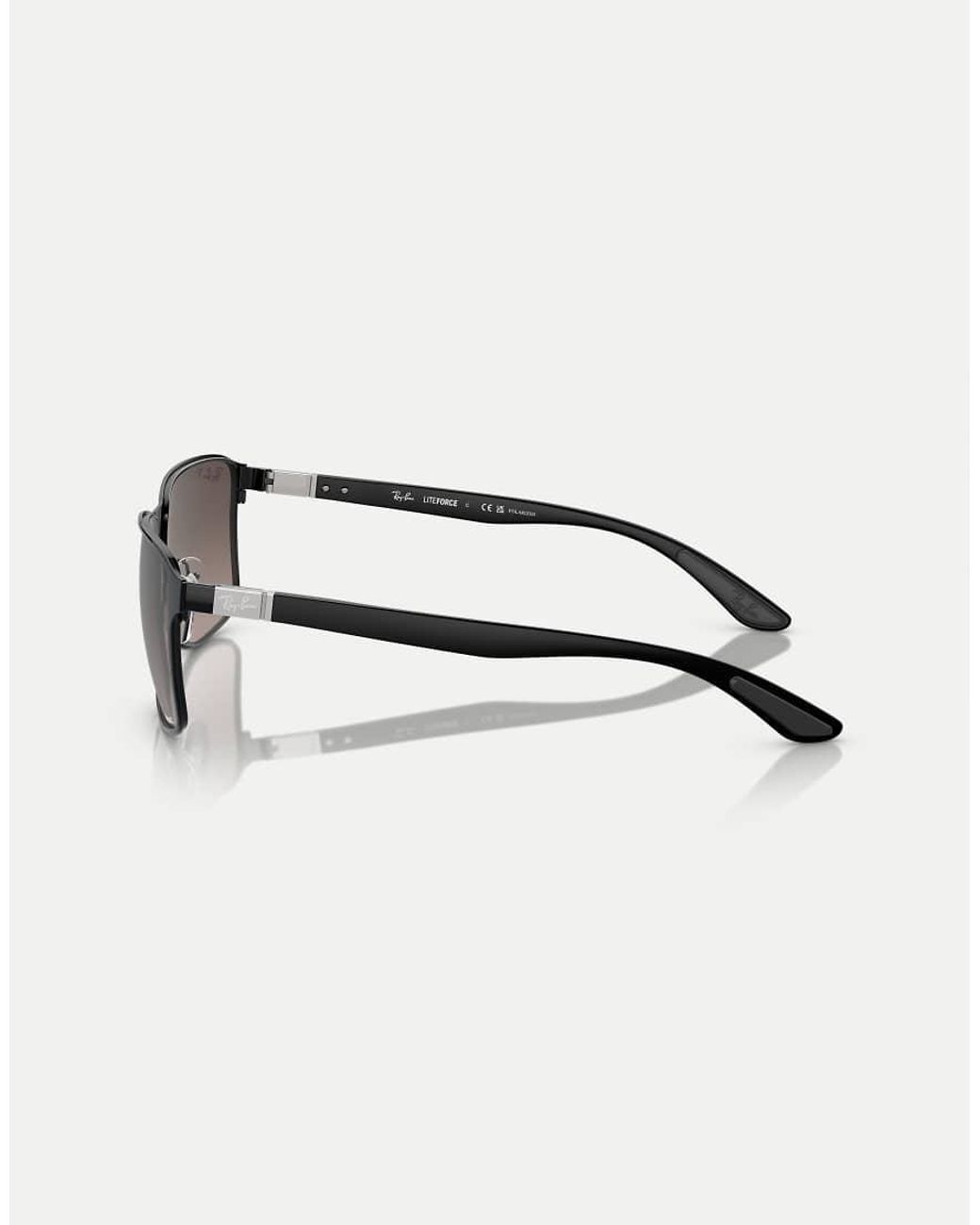 Ray-Ban Black Rb3721Ch Chromance Square Polarised Sunglasses With Mirrored Lens