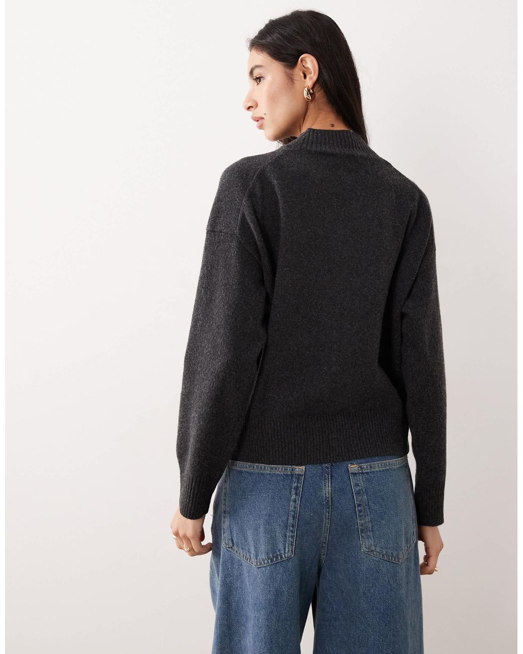 Mango Black High Neck Knit Jumper