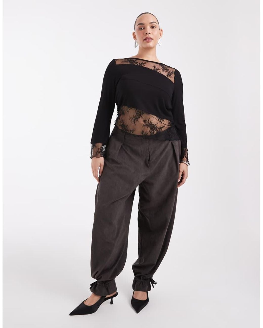 Noisy May Black Lace Inscert Top