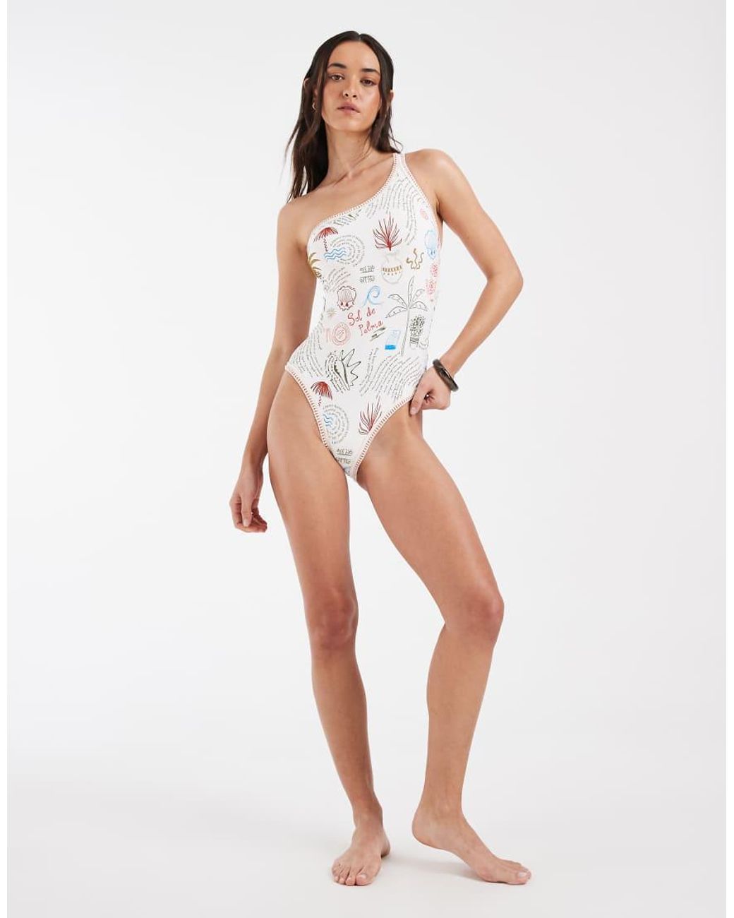 Never Fully Dressed White One Shoulder Swimsuit
