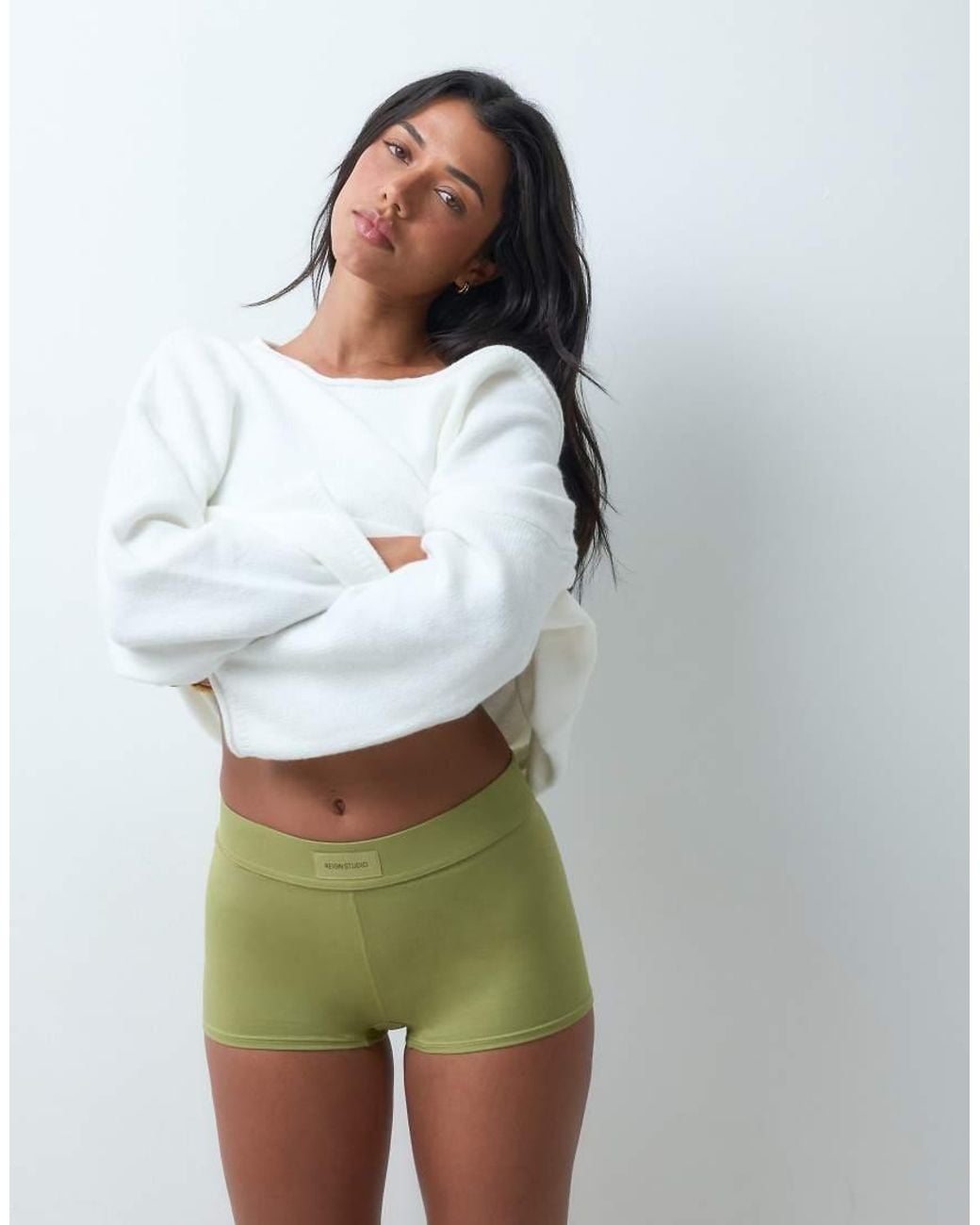 RIEN STUDIO Green Conna High Waisted Boxer Brief
