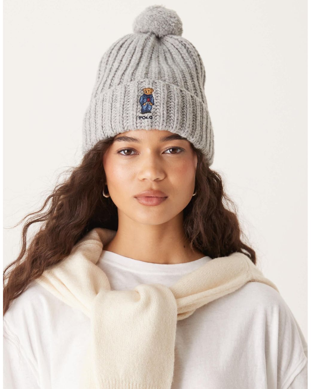 Polo Ralph Lauren White – mütze mit hohem wollanteil