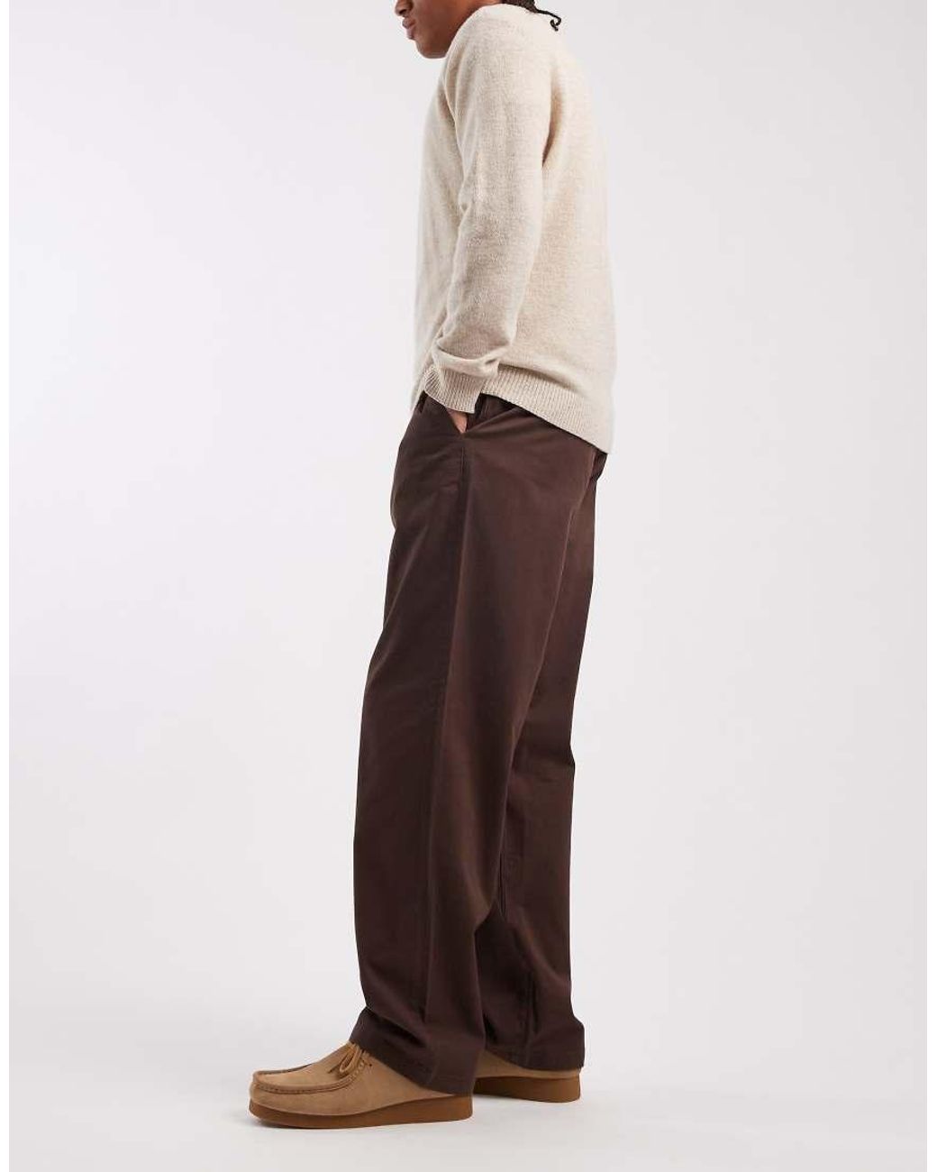 ASOS Natural Baggy Trousers for men
