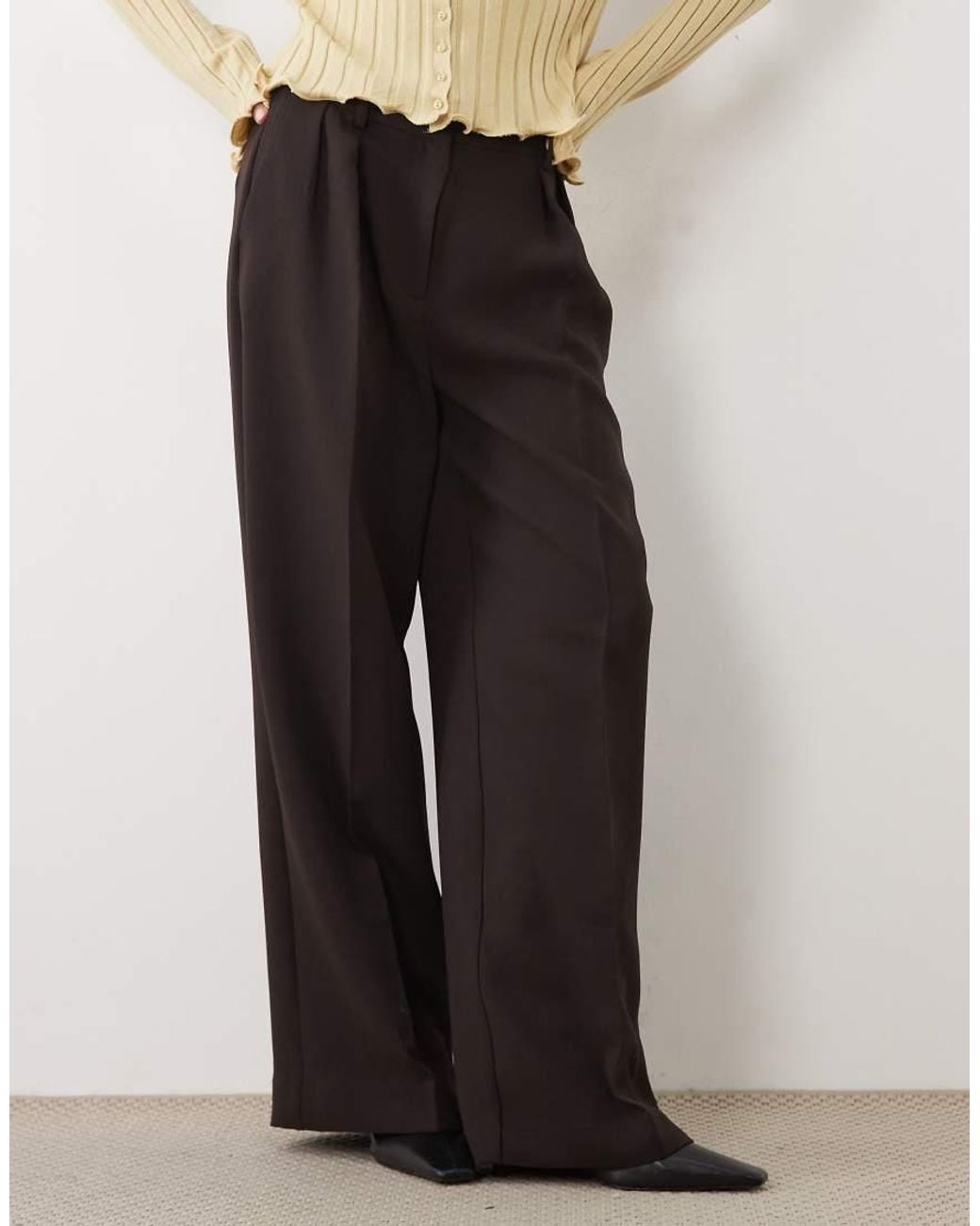 Nobody's Child Natural Tailored Wide Leg Trouser Set