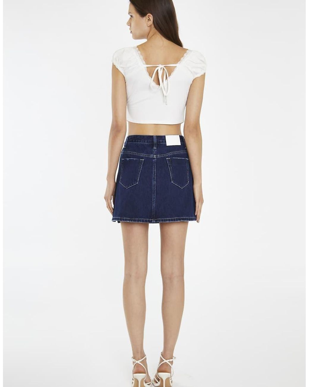Glamorous Blue Side Split Denim Mini-Skirt