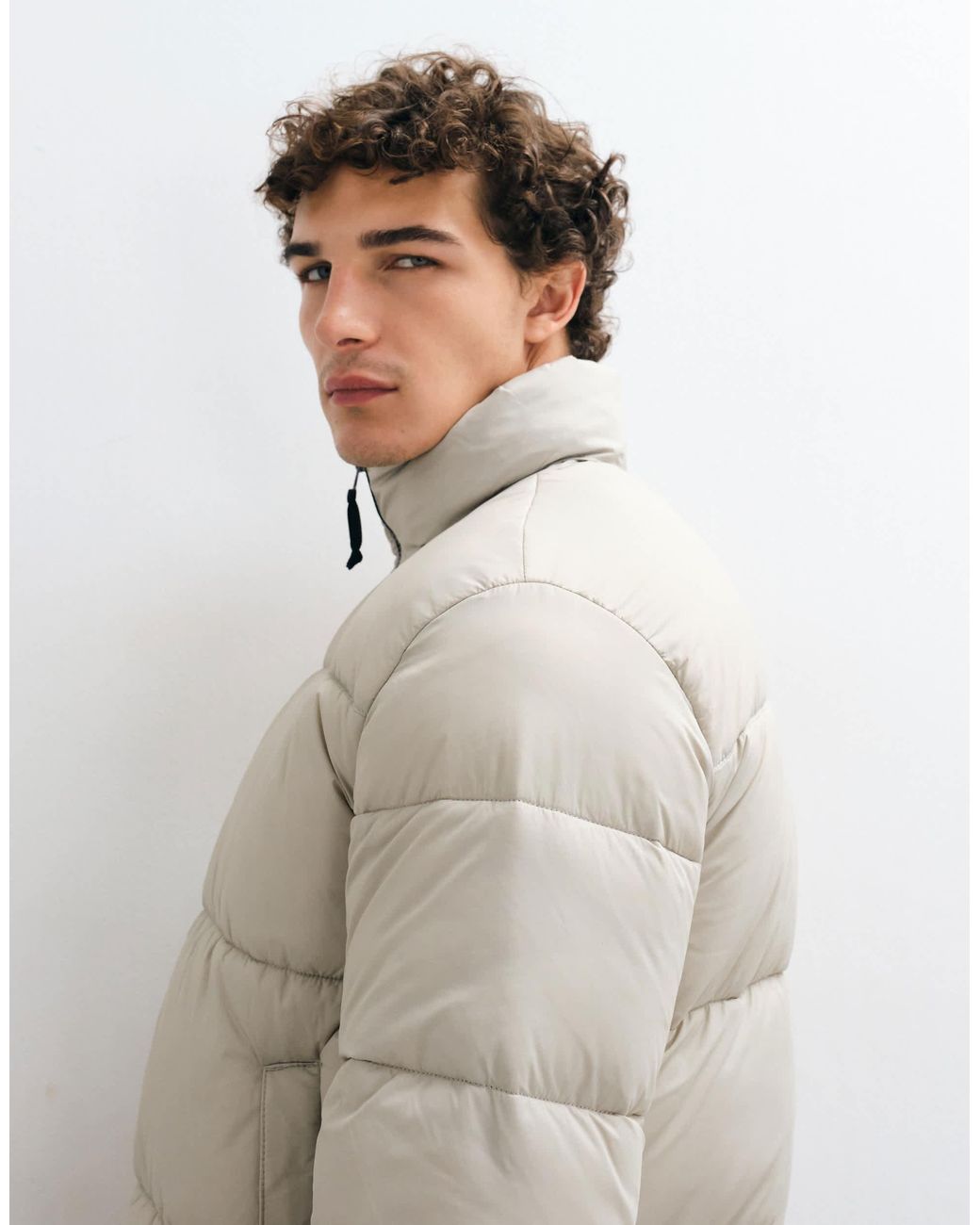 Only & Sons Gray Puffer Jacket for men