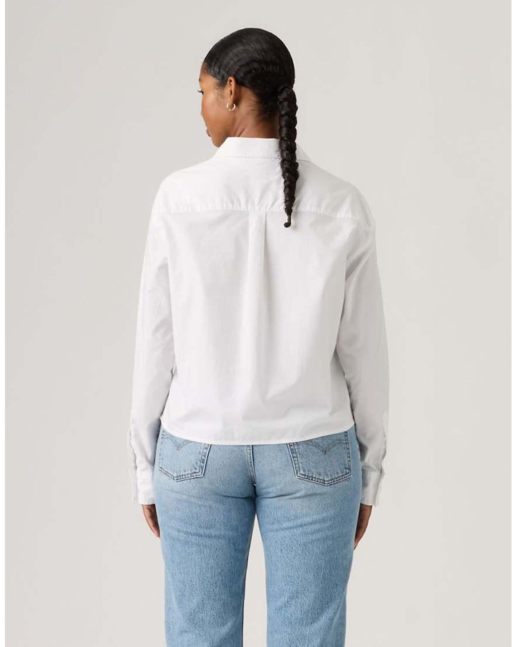 Levi's White Harlie Cropped Blouse