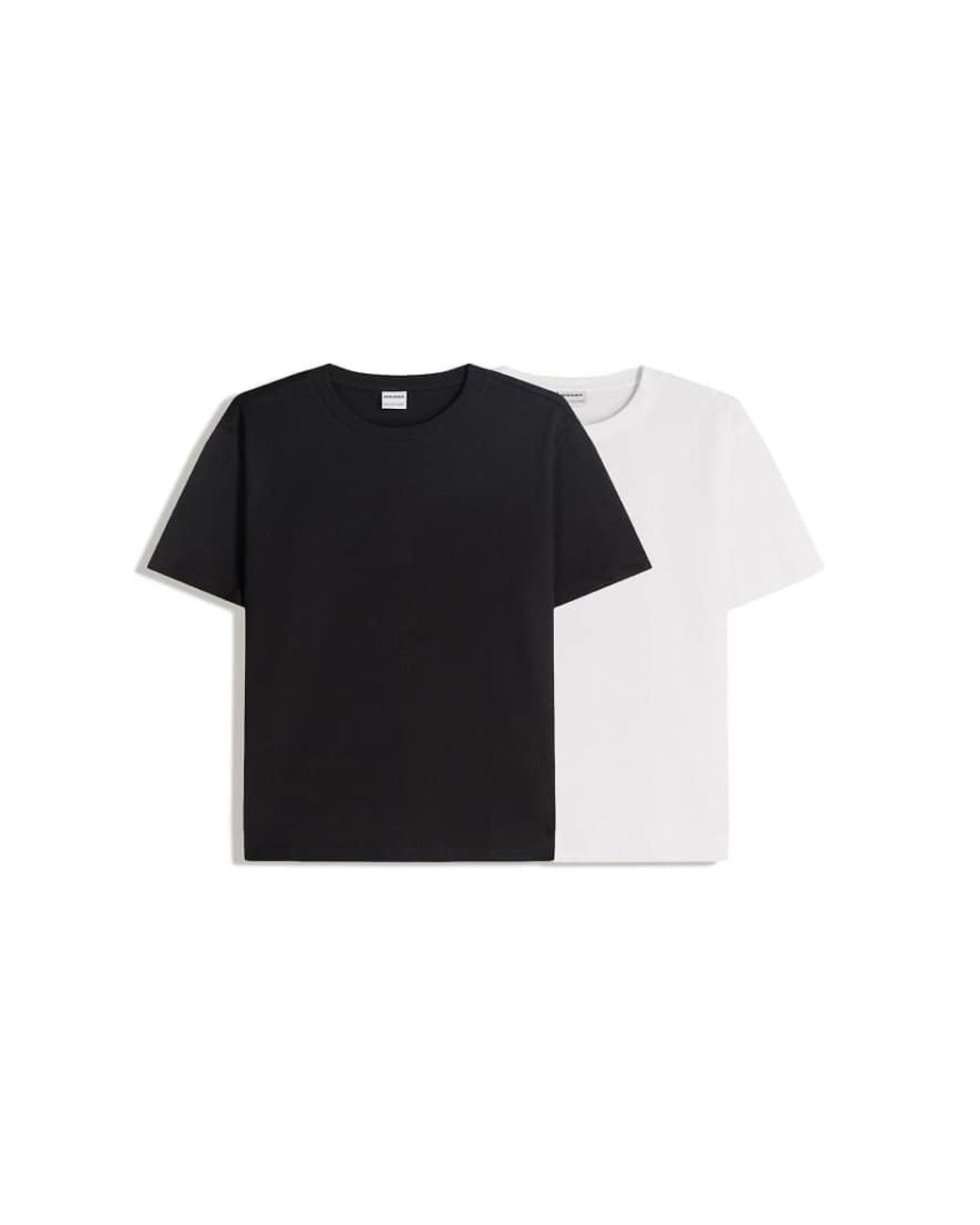 Bershka Black Pack Of 2 Basic Short Sleeve T-shirts for men