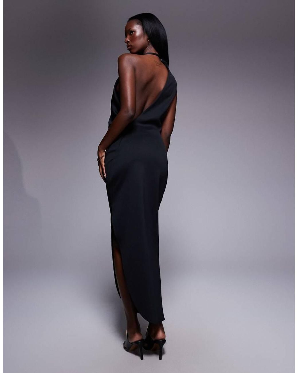 ASOS Blue One Shoulder Midi Dress