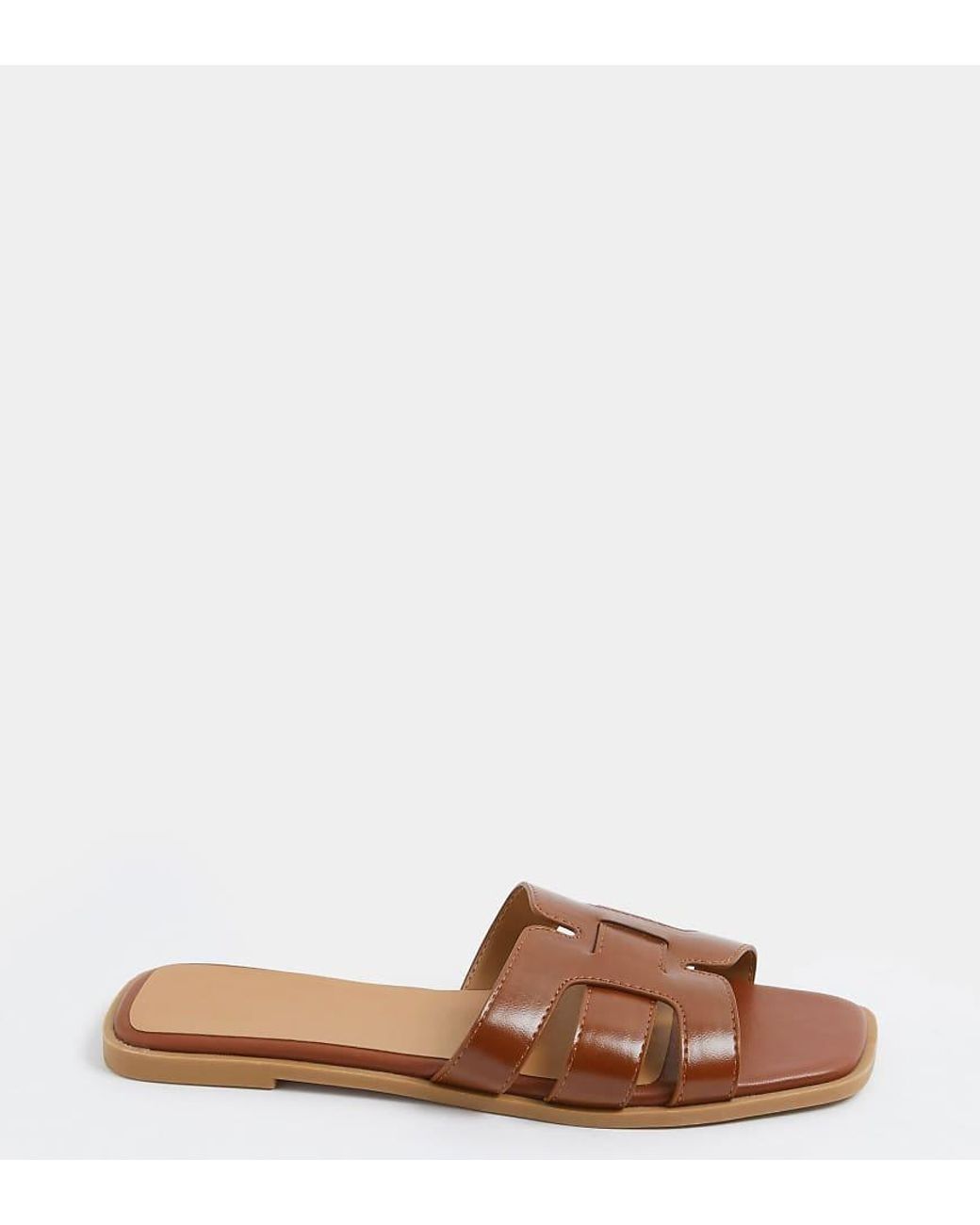 Yours Clothing Brown Mule Sandals