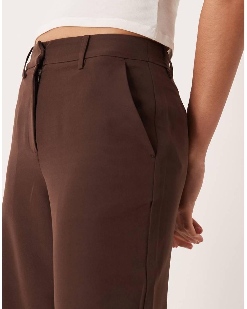 Vila Brown Wide Leg Tailored Trousers Co-ord