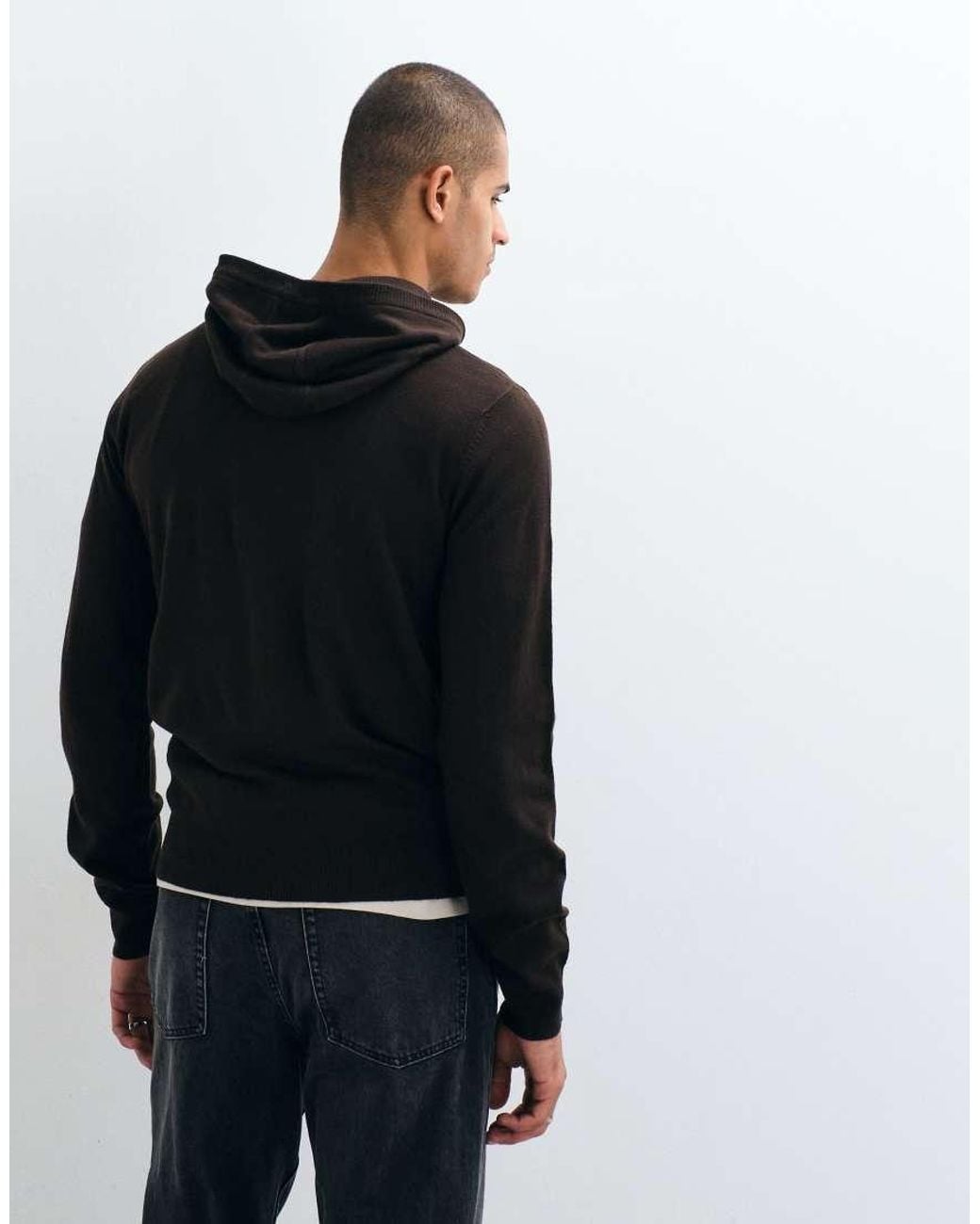 Brave Soul Black Knitted Hoodie for men