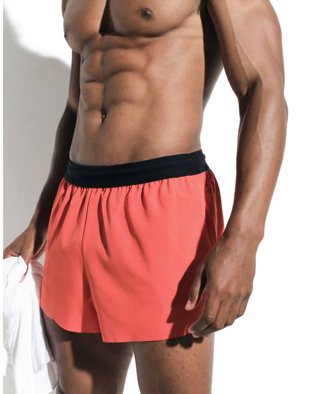 4505 Red 2-inch Running Shorts With Elastic Waistband And Zip Pockets for men