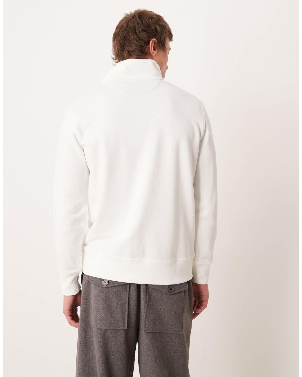 Gant Pullover mit viertelreißverschluss in Natural für Herren