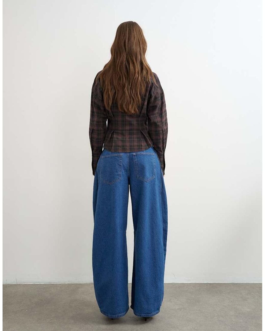 TOPSHOP Blue Side Pleat Cocoon Jean